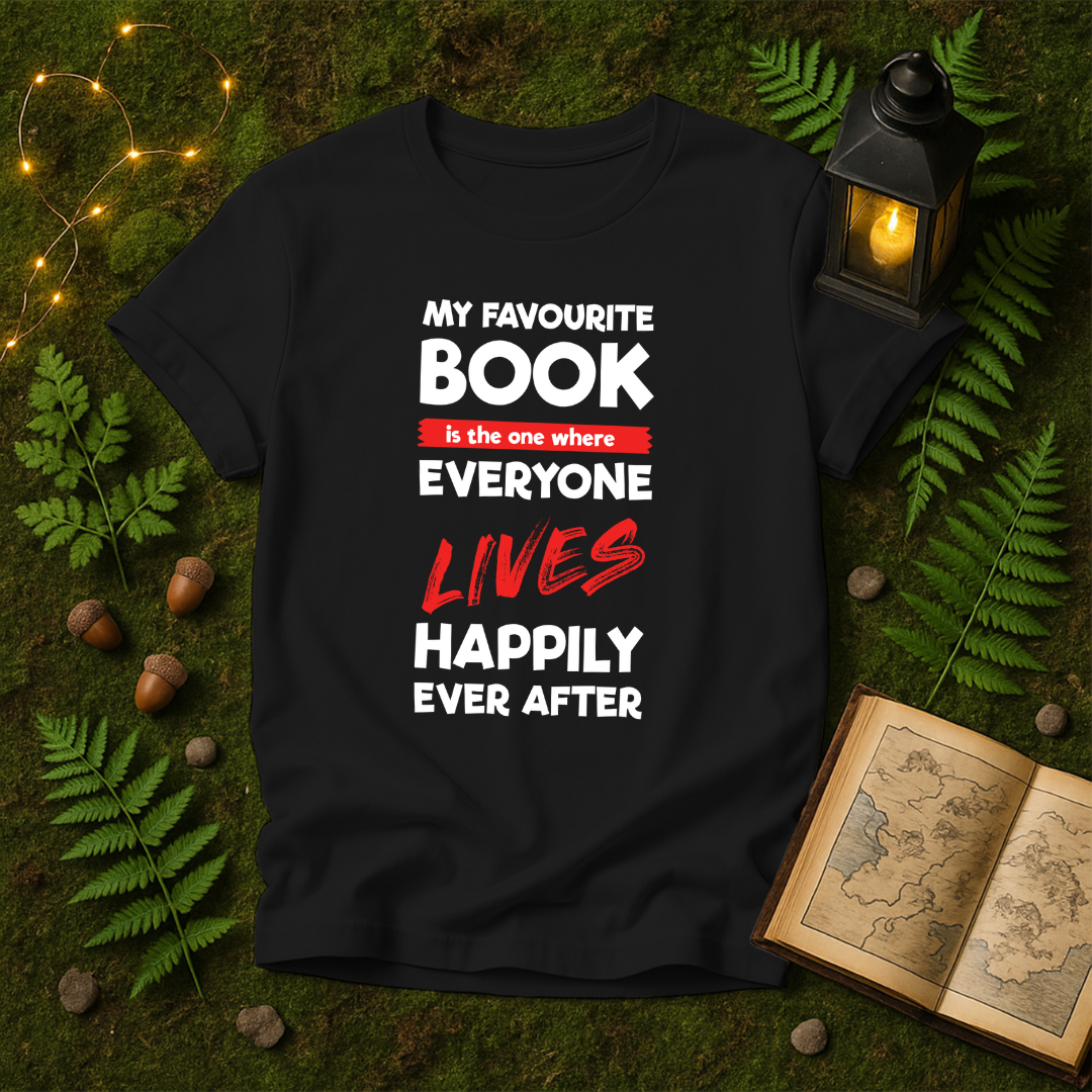 DESIGN 90 - MY FAVORITE BOOK IS THE ONE THAT EVEYRONE LIVES HAPPILY EVER AFTER