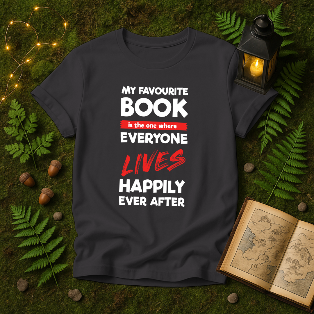 DESIGN 90 - MY FAVORITE BOOK IS THE ONE THAT EVEYRONE LIVES HAPPILY EVER AFTER