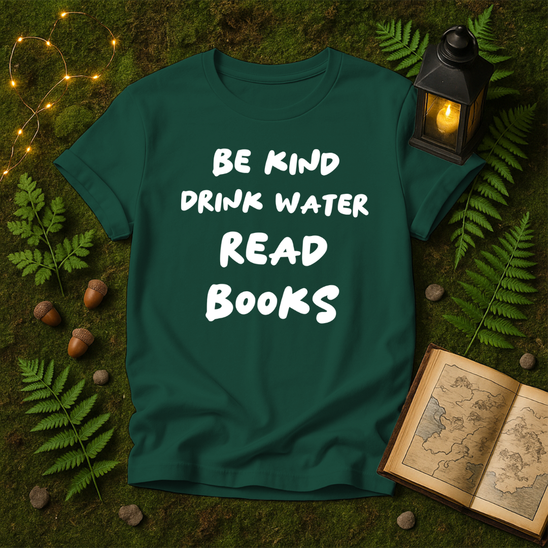 DESIGN 50 - BE KIND DRINK WATER READ BOOKS