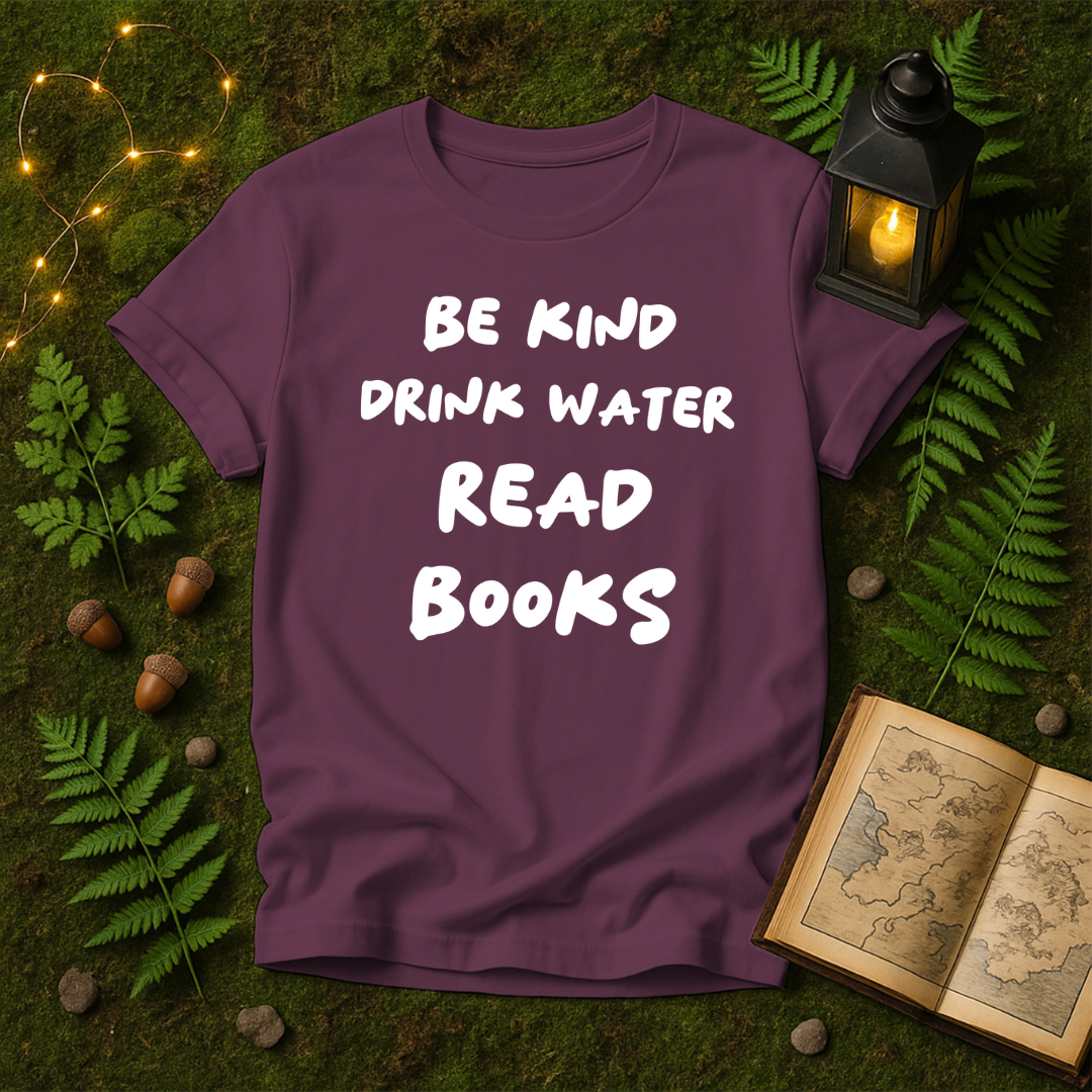 DESIGN 50 - BE KIND DRINK WATER READ BOOKS