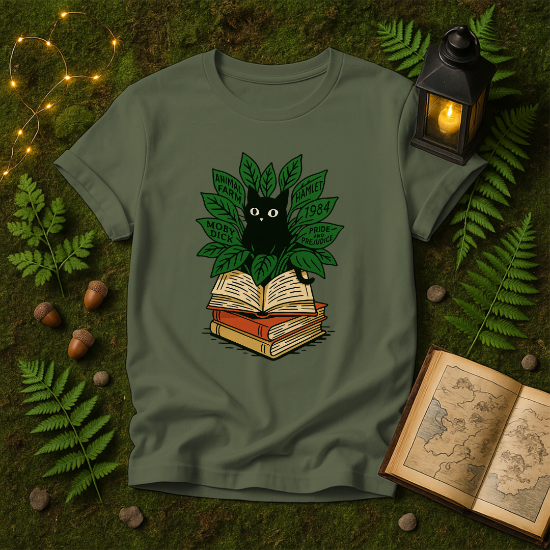 DESIGN 352 - CAT POT AND BOOKS