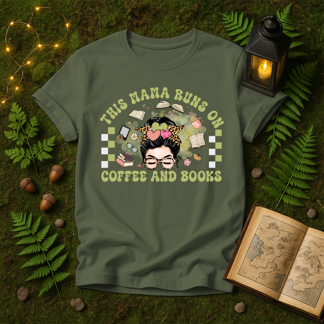 676 - THIS MAMA RUNS ON COFFEE AND BOOKS