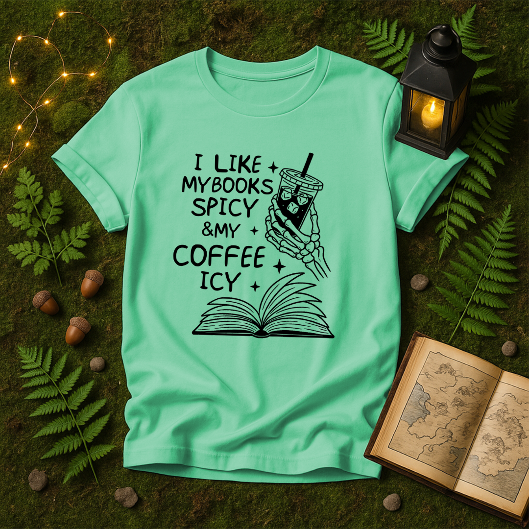 DESIGN 323 - I LIKE MY BOOKS SPICY & MY COFFEE ICY