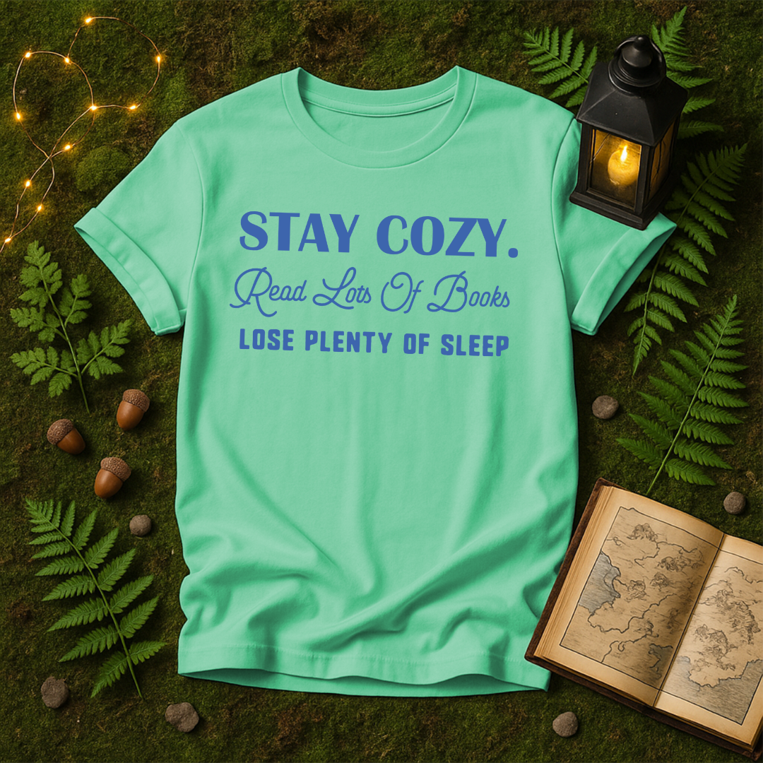 DESIGN 25 - STAY COZY READ LOTS OF BOOKS LOSE PLENTY OF SLEEP