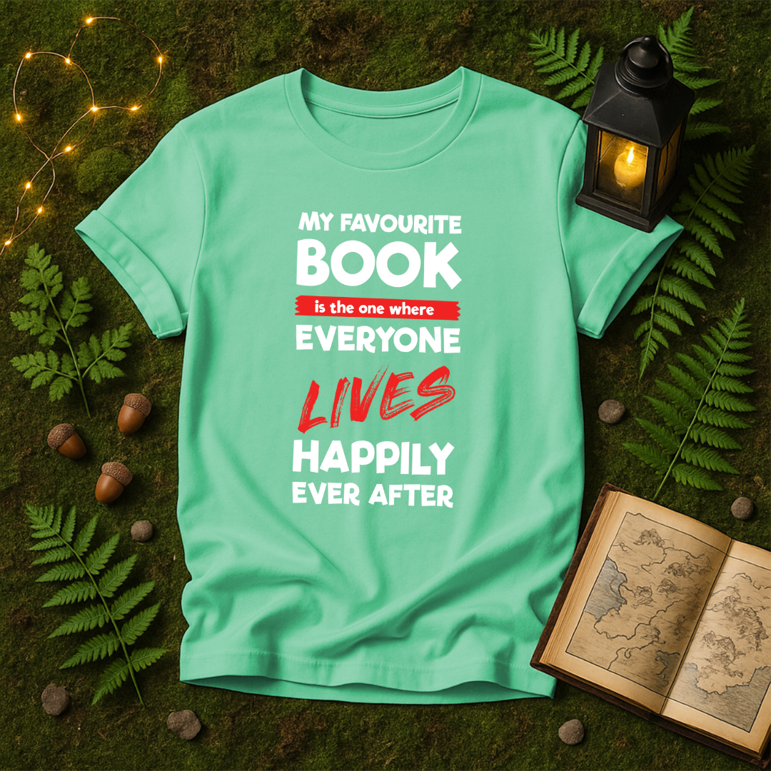 DESIGN 90 - MY FAVORITE BOOK IS THE ONE THAT EVEYRONE LIVES HAPPILY EVER AFTER