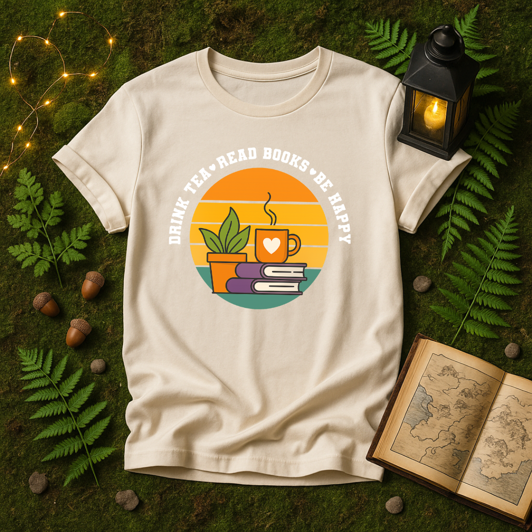 DESIGN 328 - DRINK TEA READ BOOKS BE HAPPY