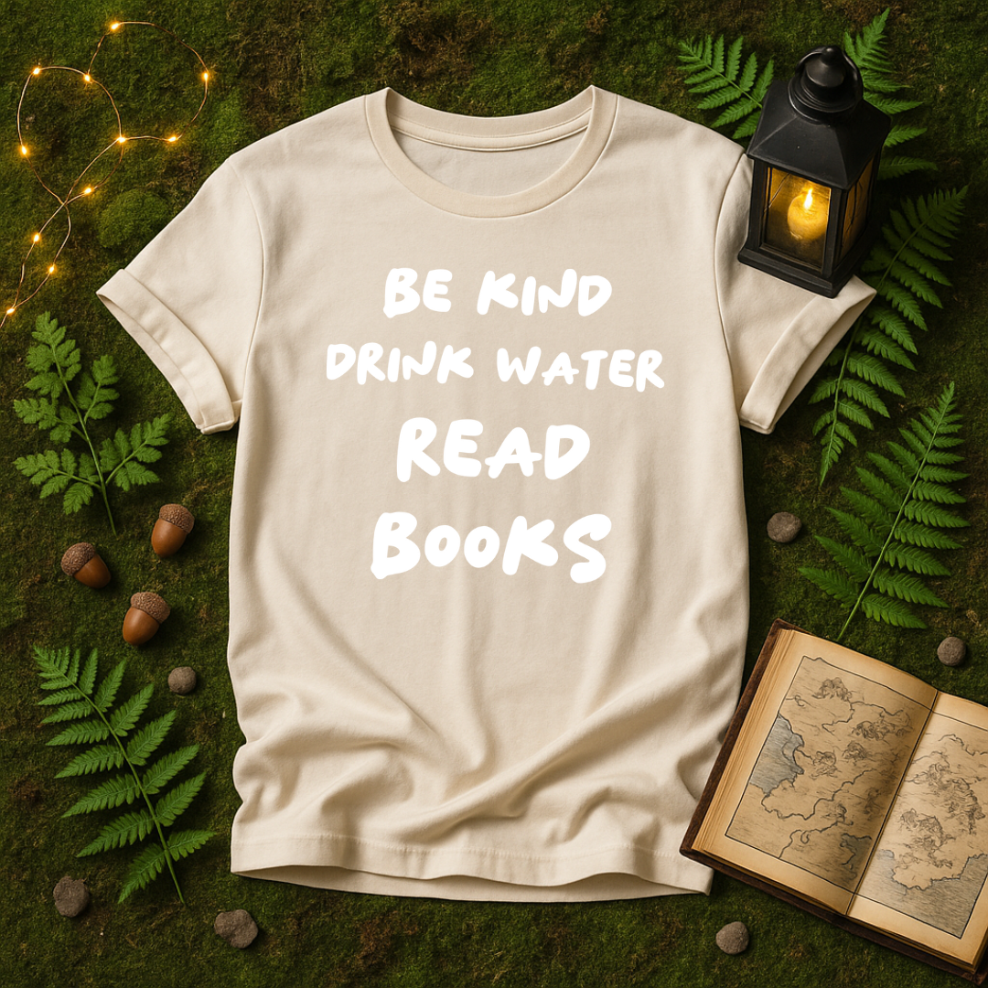 DESIGN 50 - BE KIND DRINK WATER READ BOOKS