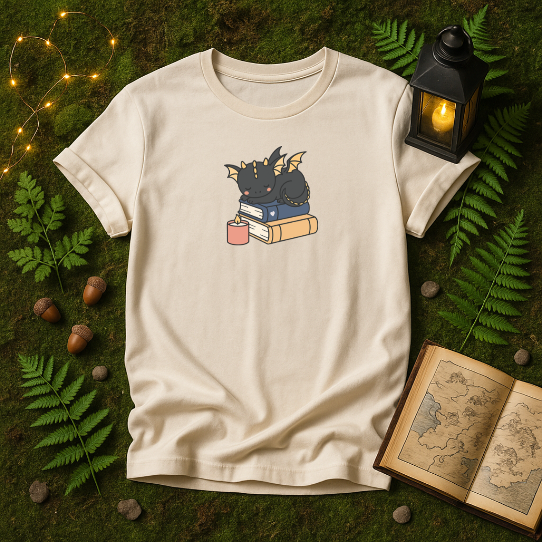 DESIGN 293 - BOOK DRAGON SLEEPING ON TOP OF A PILE OF BOOKS