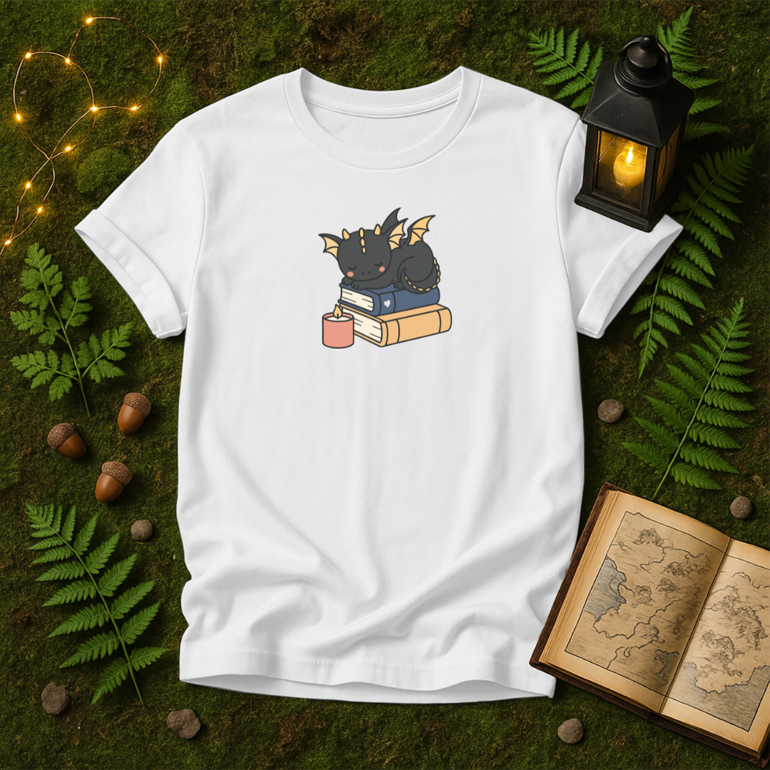 DESIGN 293 - BOOK DRAGON SLEEPING ON TOP OF A PILE OF BOOKS