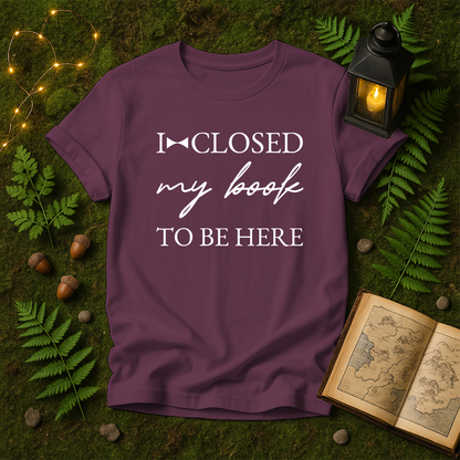 DESIGN 269 - I CLOSED MY BOOK TO BE HERE