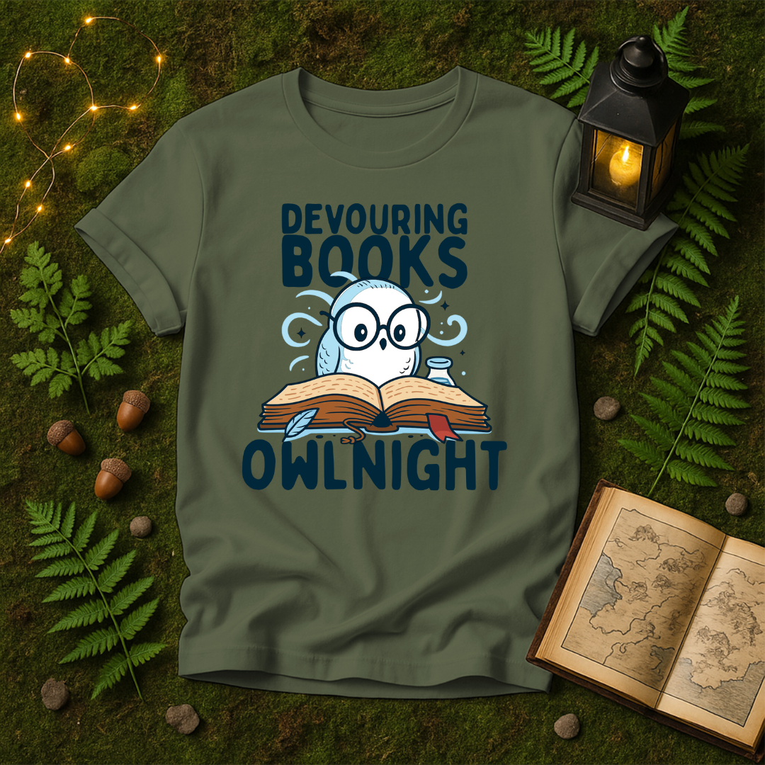 779 - DEVOURING BOOKS OWL NIGHT