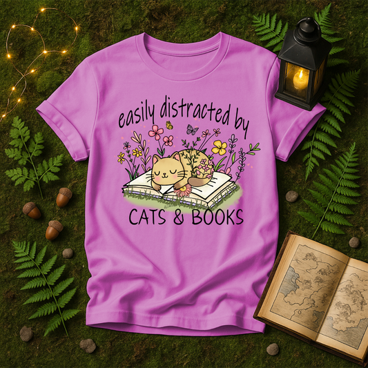643 - EASILY DISTRACTED BY CATS & BOOKS
