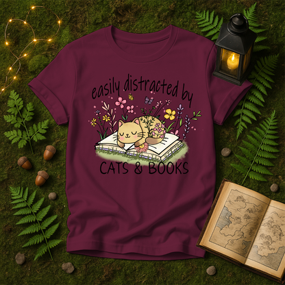 643 - EASILY DISTRACTED BY CATS & BOOKS