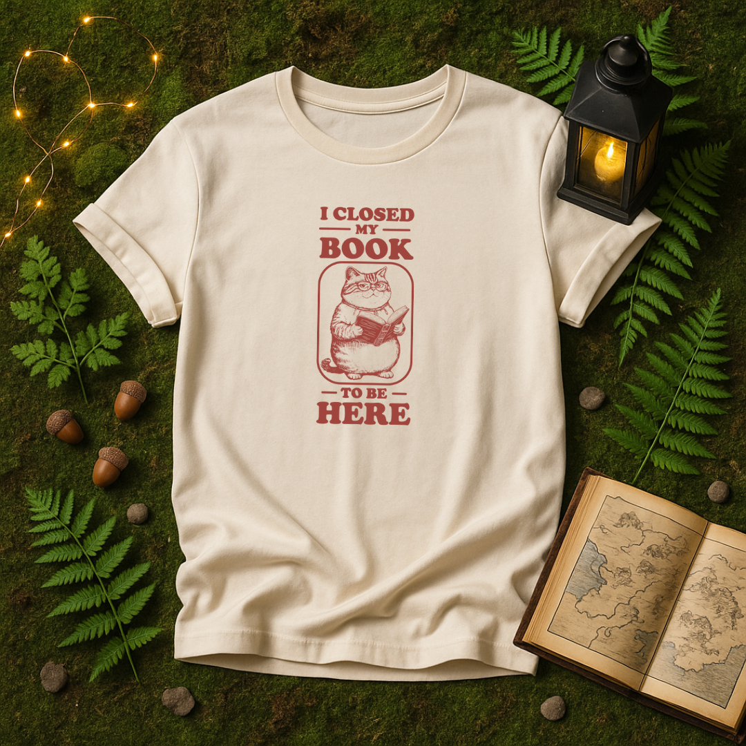 DESIGN 194 - I CLOSED MY BOOK TO BE HERE