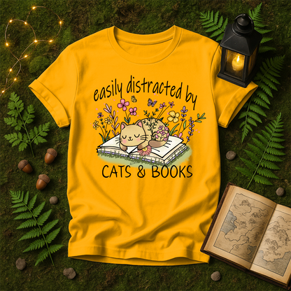 643 - EASILY DISTRACTED BY CATS & BOOKS